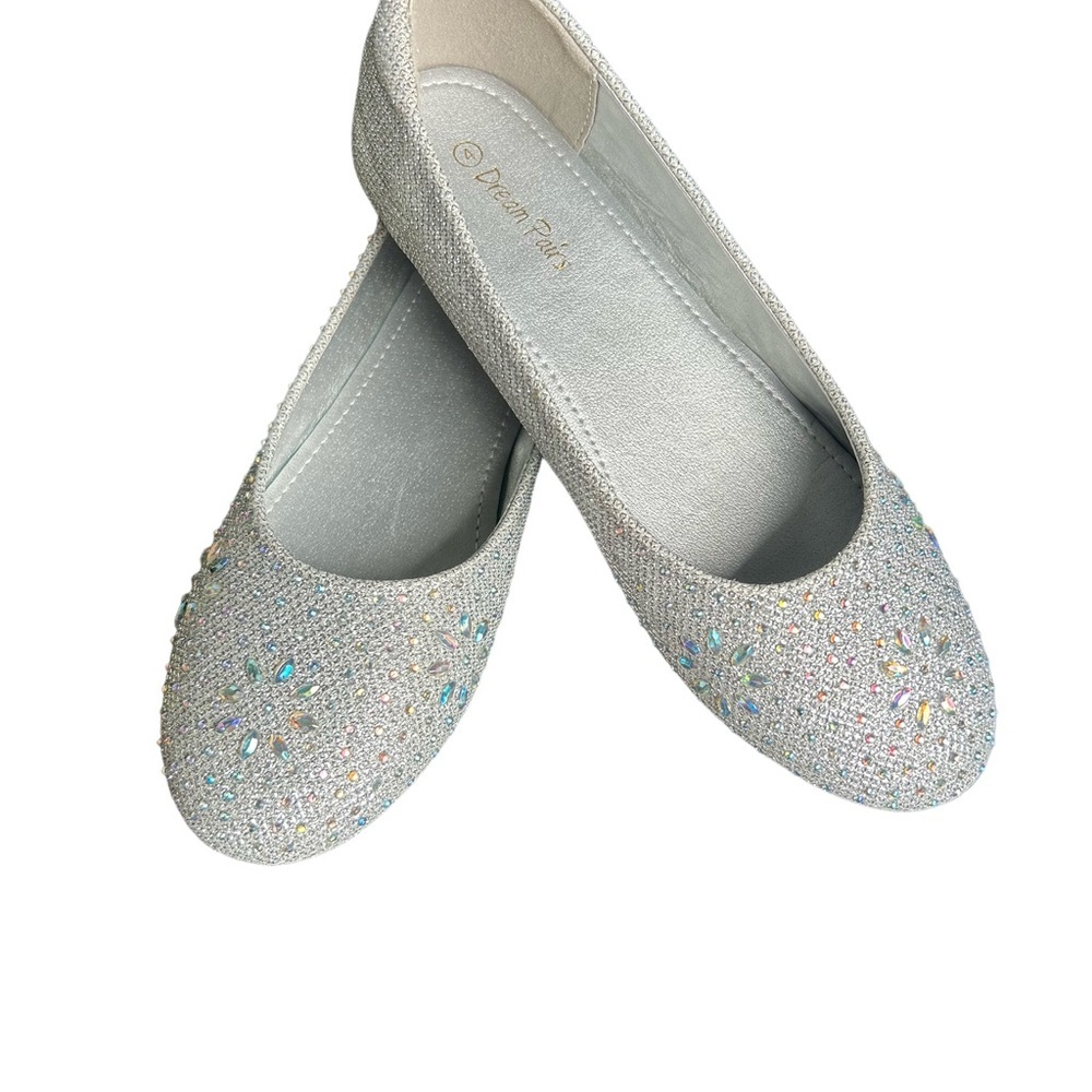 Dream Pairs Silver Dress Shoes with Rhinestone Embellishments kids